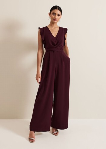 Phase Eight Ayla Dress Burgundy Canada | UXMKBT-705